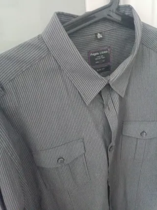 Camisa Angelo Litrico Raya Gris Talla XL
