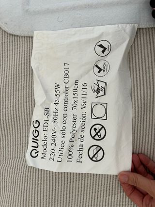 Manta Eléctrica Individual QUIGG 70x170cm