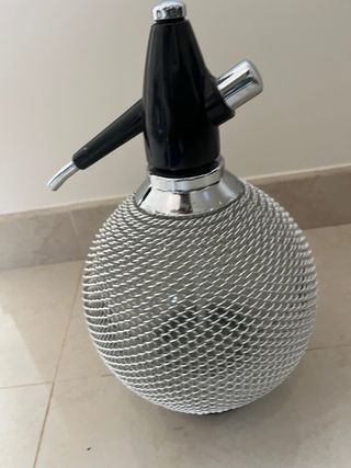 Sifão de água gaseificada vidro e metal vintage