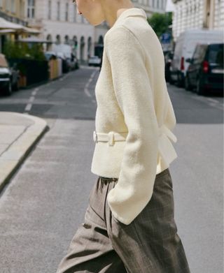 Chaqueta Mango Punto Beige Talla M