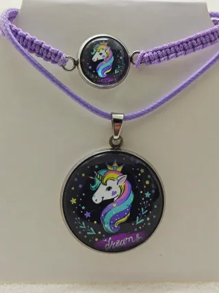 Conjunto collar y pulsera unicornio dreams