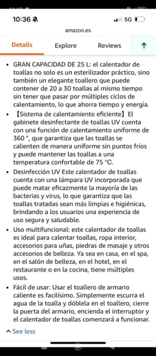 Calentador/Esterilizador Toallas UV Kensbro