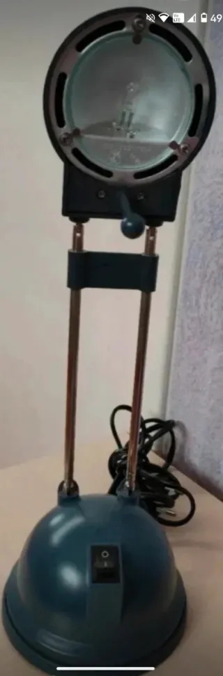 Lampada scrivania retrò blu/argento