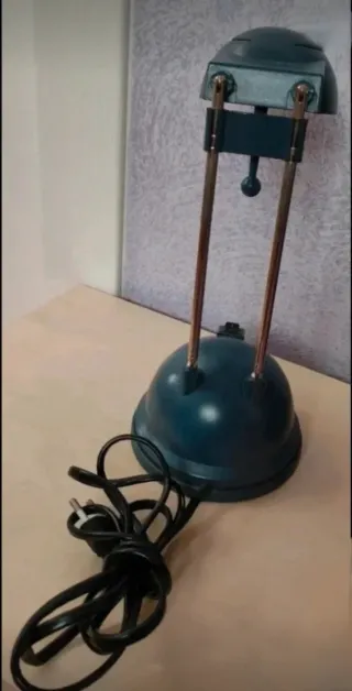 Lampada scrivania retrò blu/argento