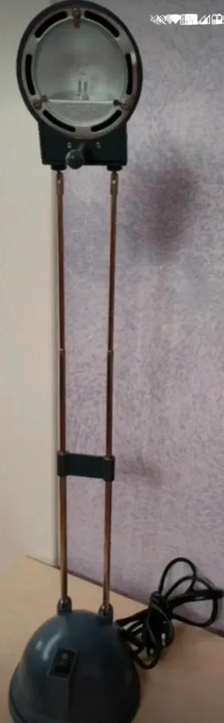 Lampada scrivania retrò blu/argento