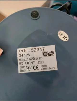 Lampada scrivania retrò blu/argento