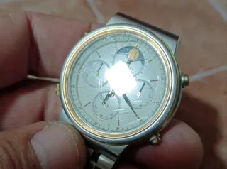 Seiko 7A48 Cronógrafo Fase Lunar Oro/Plata