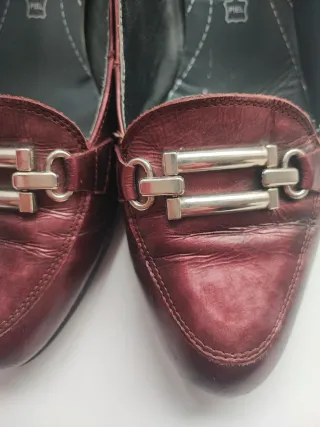 Zapatos Pitillos Mujer Talla 40 Rojo/Plata