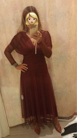 Vestido de fiesta burdeos