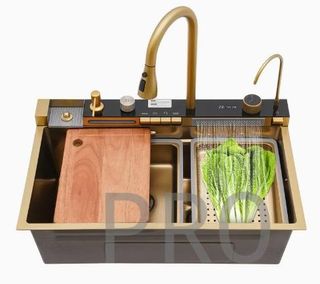 Fregadero Oro Multifunción con Pantalla Digital