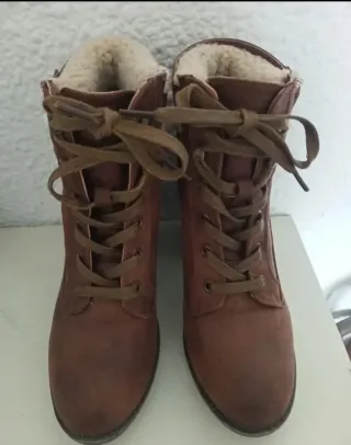 Botines de tacón marrones talla 38