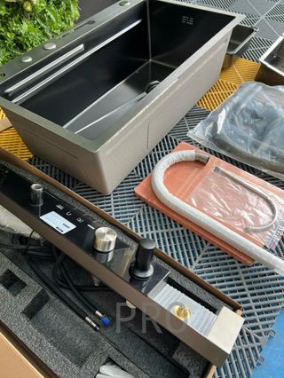 Fregadero Multifunción con Pantalla Digital y Kit de Accesorios en Acero Inoxidable