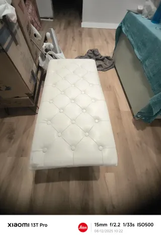 Banco vestidor blanco para tapizar