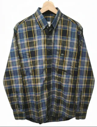 Camisa Lacoste a cuadros azul y amarilla