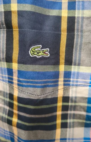 Camisa Lacoste a cuadros azul y amarilla