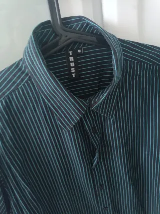 Camisa Rayas Turquesa Talla XL