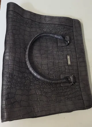 Bolso Maletín Gris Cocodrilo