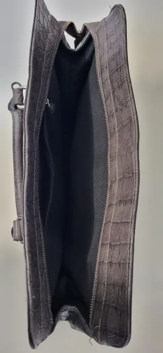 Bolso Maletín Gris Cocodrilo