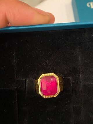 Anillo Oro 18k Sello Rojo 5 gramos