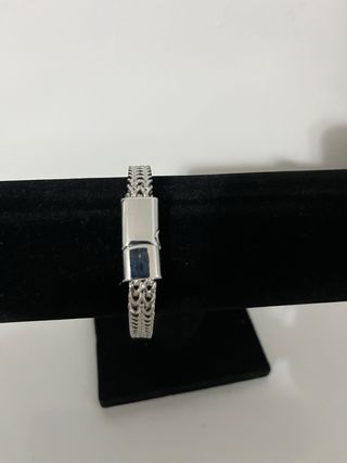 Pulsera trenzada de acero inoxidable de doble fila