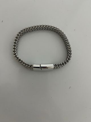 Pulsera trenzada de acero inoxidable de doble fila