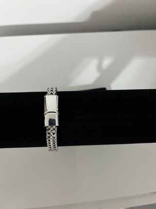 Pulsera trenzada de acero inoxidable de doble fila