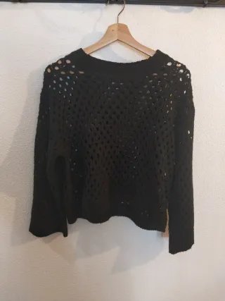 Suéter calado H&M negro mujer