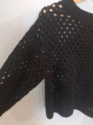 Suéter calado H&M negro mujer