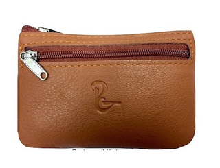 Monedero de piel marrón