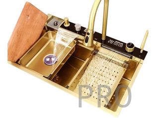 Fregadero Oro Multifunción con Pantalla Digital