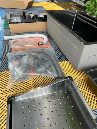 Fregadero Multifunción con Pantalla Digital y Kit de Accesorios en Acero Inoxidable