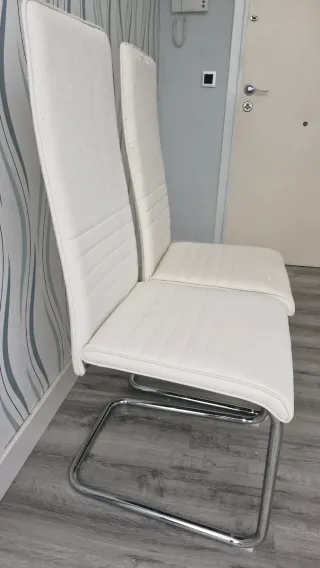 Juego de 2 Sillas Comedor Blancas