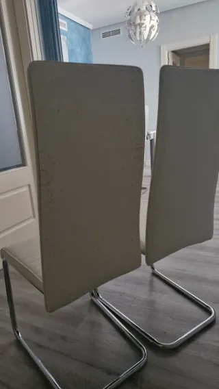 Juego de 2 Sillas Comedor Blancas