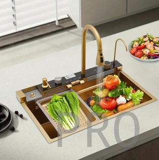 Fregadero Oro Multifunción con Pantalla Digital