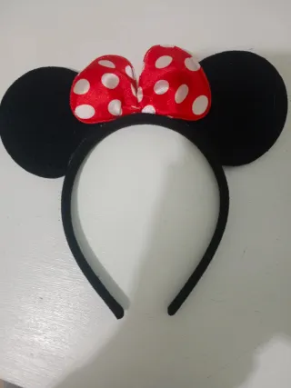 Diadema Minnie Mouse Orejas y Lazo Rojo Lunares