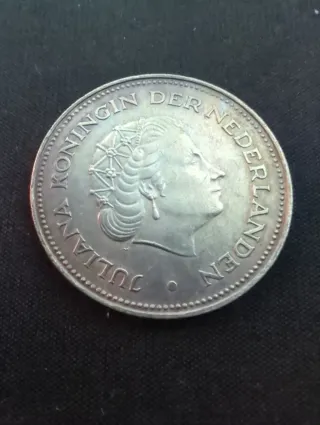 Países Bajos 10 Gulden 1970 Plata