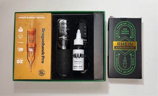 Kit tatuaggio Dragonhawk + Cartucce Rhein, inchiostro
