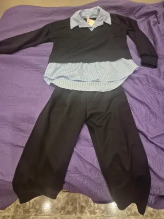 Conjunto Sudadera y Pantalón Negro/Azul