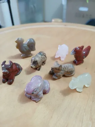 Set 7 animali in pietra dura