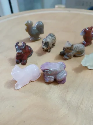 Set 7 animali in pietra dura