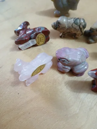 Set 7 animali in pietra dura