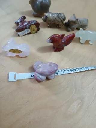 Set 7 animali in pietra dura