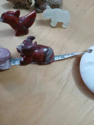 Set 7 animali in pietra dura