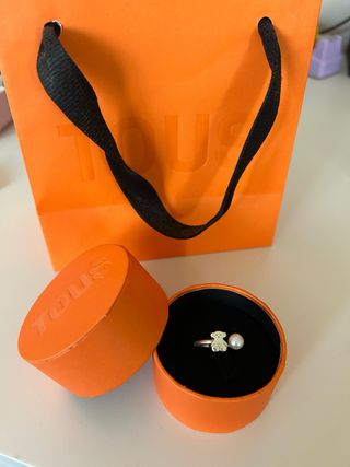 Anillo Tous Oso y Perla Plata
