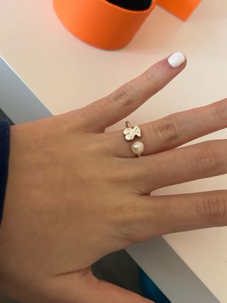 Anillo Tous Oso y Perla Plata