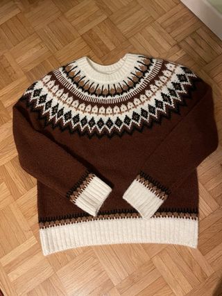 Maglione Fair Isle Taglia S/M Marrone