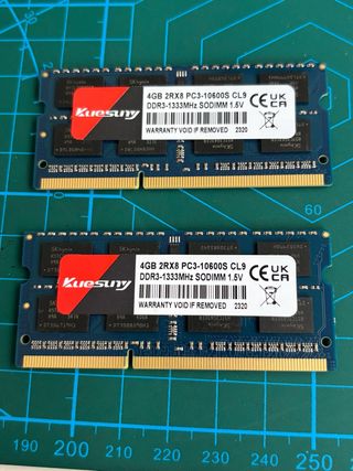2x Kuesuny 4GB DDR3 SODIMM RAM 1333MHz