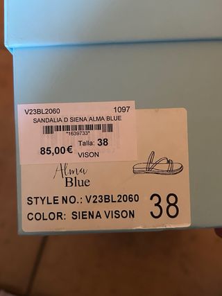 Sandalias Alma Blue Beige con Brillantes