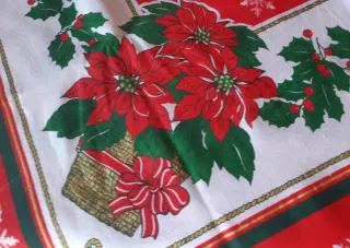 Tovaglia Natale Poinsettia e Stelle di Neve