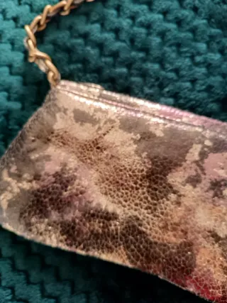 Bolso de fiesta dorado y marrón